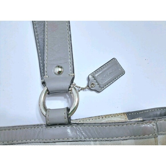 Coach Penelope Signature Jacquard Shoulder Bag Gray Silver F14694 Purse Handbag - Picture 2 of 13